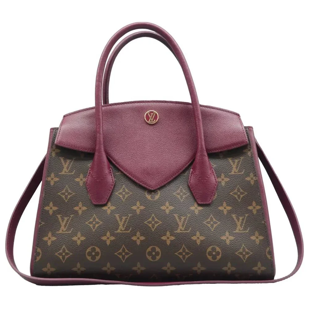 100% Authentic Louis Vuitton Florine Brown&Purple Monogram Canvas Satchel - Picture 1 of 12